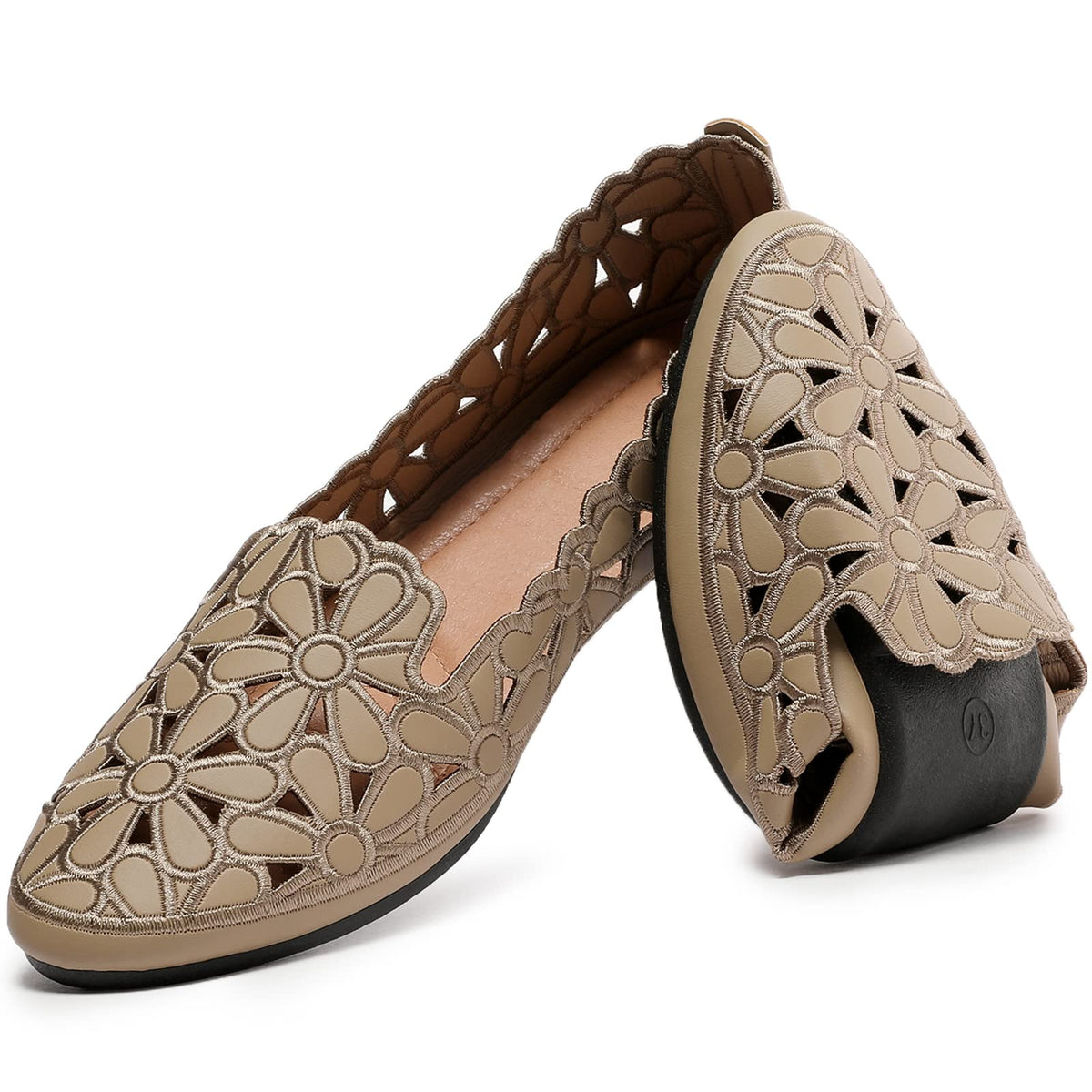 HEAWISH Women's Floral Ballet Flats Slip On Dress Shoes
