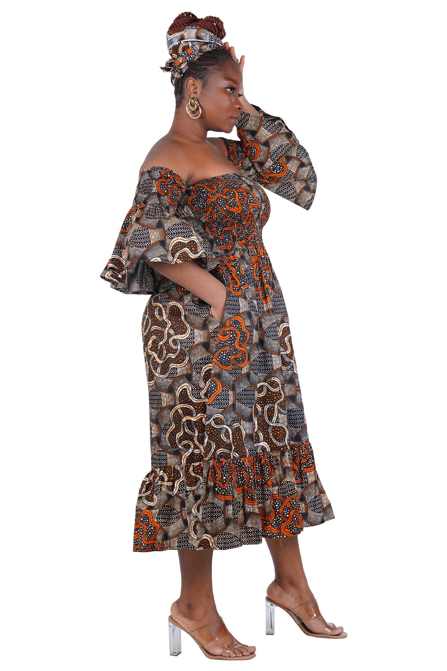 Smocked Off-the-Shoulder Cotton Dress | One Size
