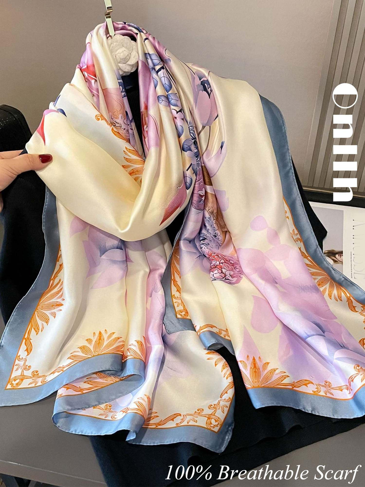 Large Shawl Scarf For Women Lightweight Wraps Silky Headscarf Long Sunscreen Scarfs