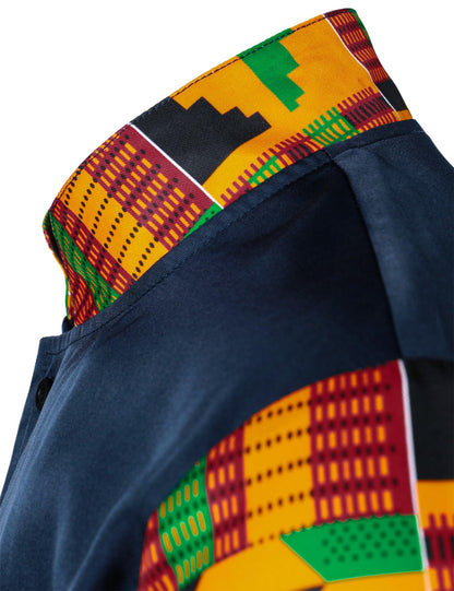LucMatton Men's 2 Piece Outfits Long Sleeve Button Down African Dashiki Shirts and Pants Set Traditional Ethnic Suits