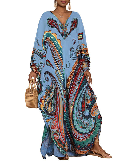 Bsubseach Moo Moos for Women Batwing Sleeve Kaftan Dresses with Pockets