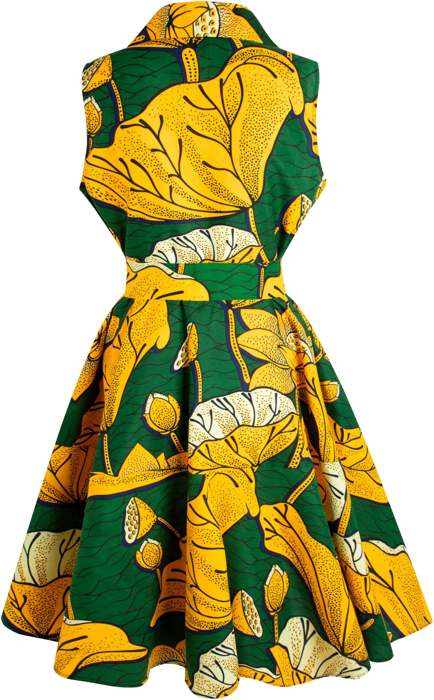African Print Sleeveless Dress Ankara Lace-up Dress Wax Fashion Dress