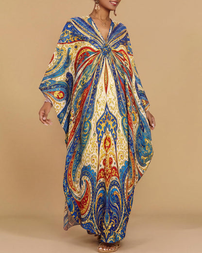 Bsubseach Moo Moos for Women Batwing Sleeve Kaftan Dresses with Pockets