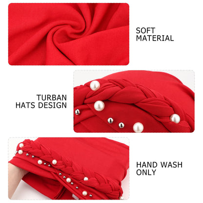 African Women Turban Caps Pre-Tied Twisted Turbans Head Scarf for Women Hair Wraps Cover Beanie Cancer Chemo Headwear