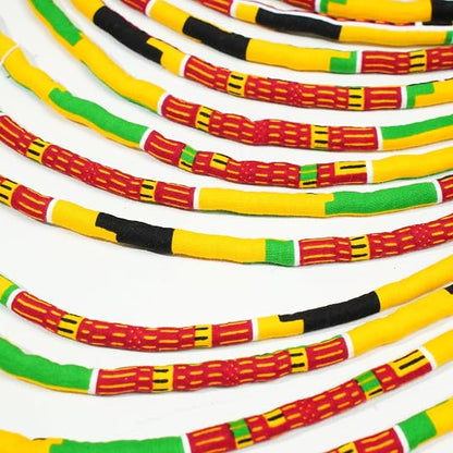 African Necklace for Women Ankara Multi-Strand Cord Cotton African Fabrics Necklace