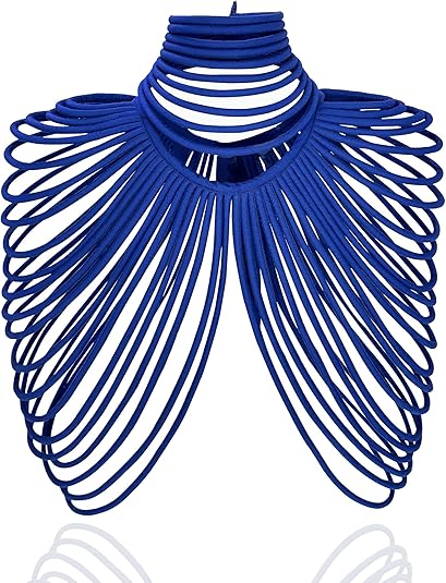 African Necklace for Women, Ankara Multi-Strand Fabric Shawl-Style Statement Necklace, Handmade Tribal African Jewelry for Party, Festival & Wedding