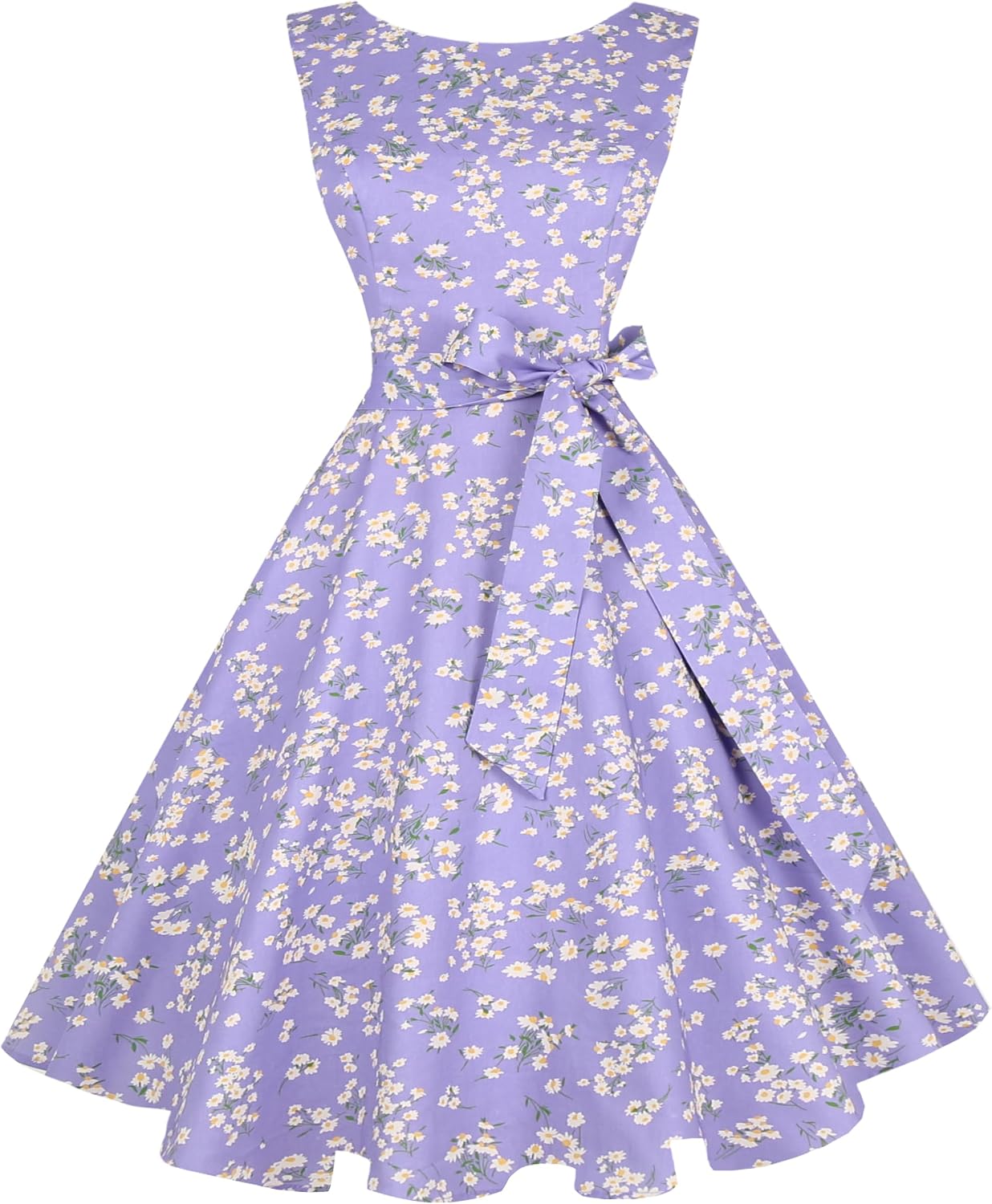 Hanpceirs Women's Boatneck Sleeveless Swing Vintage 1950s Cocktail Dress New