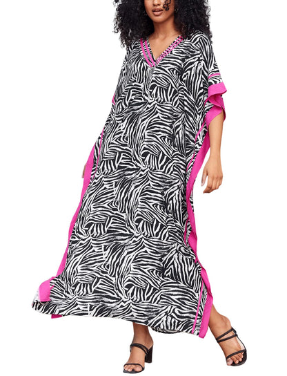 KECVOT Kaftan Dresses for Women V-Neck Print Swimsuit Cover Up Plus Size Beach Caftan Lounge Dress