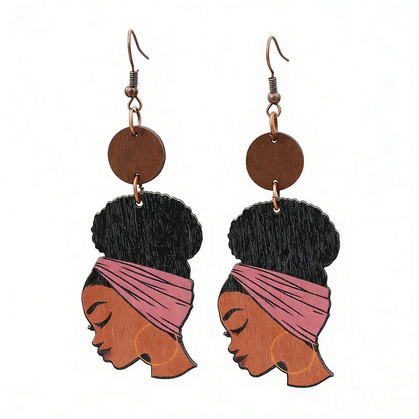 Bohemia Natural Wooden African Earrings for Women Black History African Map Earrings Ethnic Style Juneteenth Celebration Jewelry