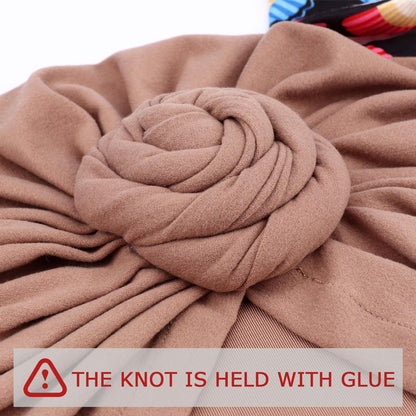 African Women Turban Caps Pre-Tied Twisted Turbans Head Scarf for Women Hair Wraps Cover Beanie Cancer Chemo Headwear