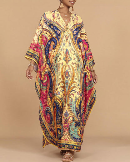 Bsubseach Moo Moos for Women Batwing Sleeve Kaftan Dresses with Pockets