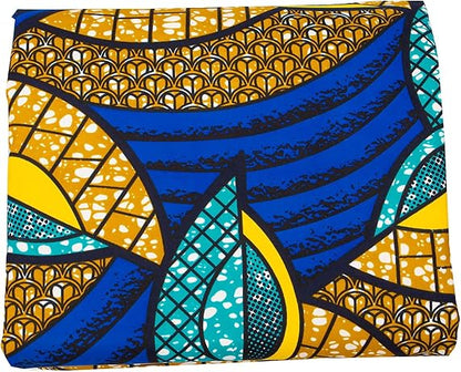 Kente nyama African Ankara Prints Wax Fabric 3 Yard African Fabric for Party Dress Craft DIY Sewing Textile Polyester Nigeria Tissu