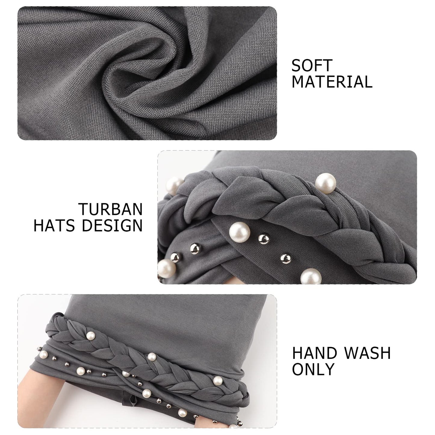 African Women Turban Caps Pre-Tied Twisted Turbans Head Scarf for Women Hair Wraps Cover Beanie Cancer Chemo Headwear
