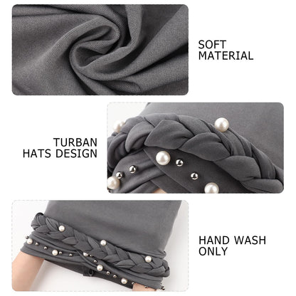 African Women Turban Caps Pre-Tied Twisted Turbans Head Scarf for Women Hair Wraps Cover Beanie Cancer Chemo Headwear