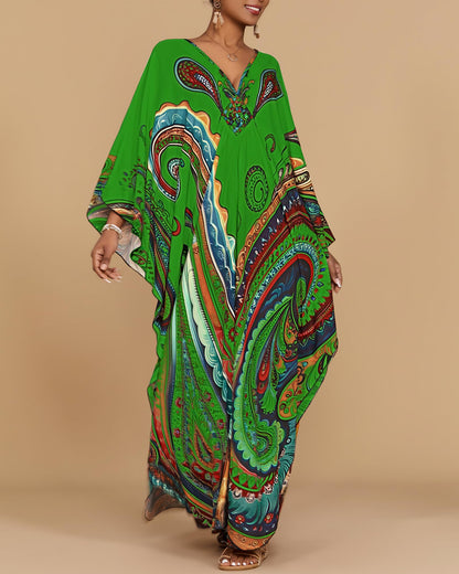 Bsubseach Moo Moos for Women Batwing Sleeve Kaftan Dresses with Pockets