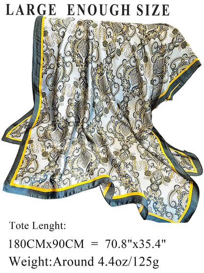 Large Shawl Scarf For Women Lightweight Wraps Silky Headscarf Long Sunscreen Scarfs