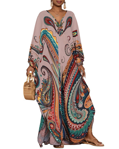 Bsubseach Moo Moos for Women Batwing Sleeve Kaftan Dresses with Pockets