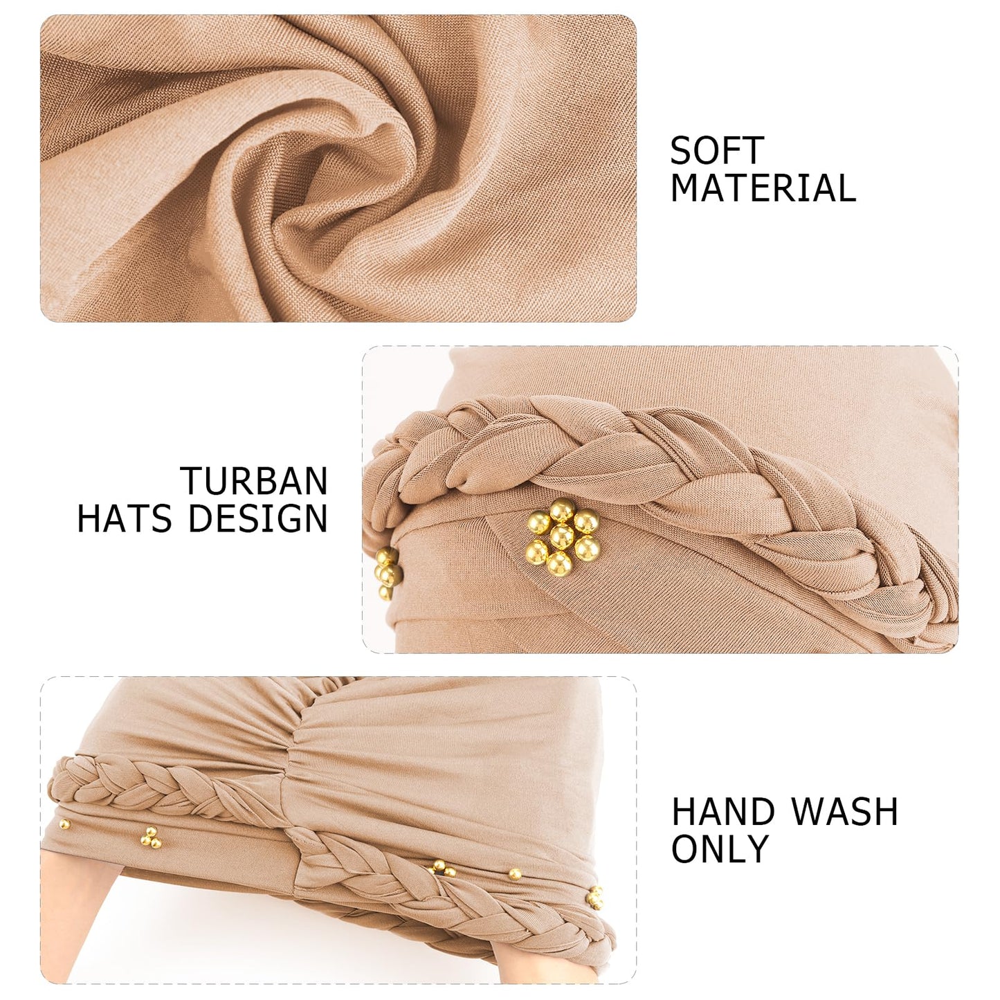 African Women Turban Caps Pre-Tied Twisted Turbans Head Scarf for Women Hair Wraps Cover Beanie Cancer Chemo Headwear