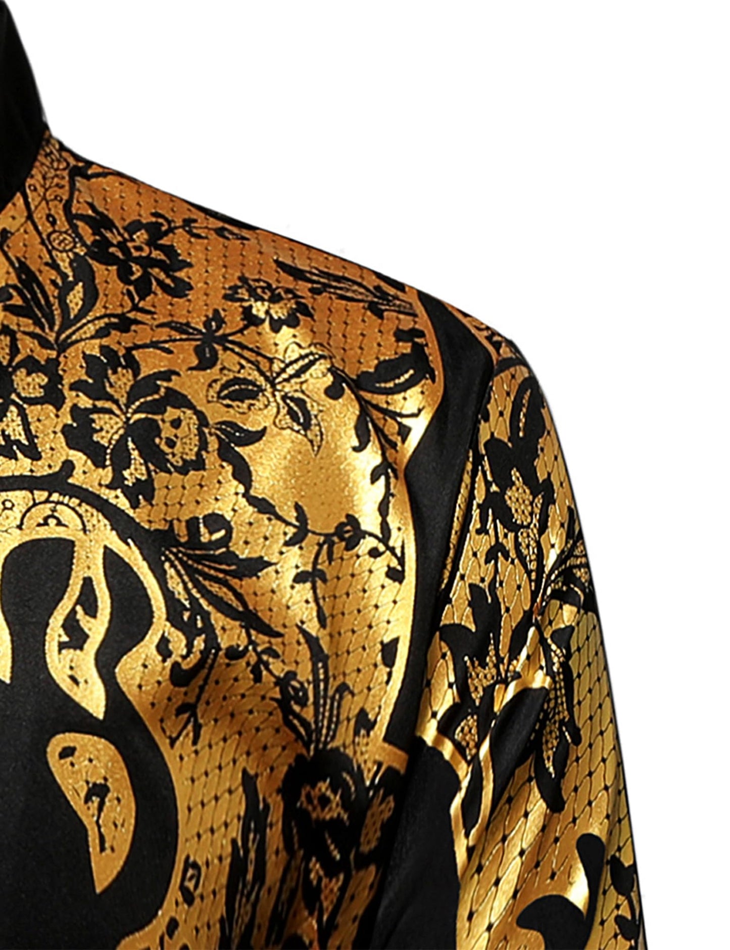 LucMatton Men's 2 Piece Outfits Long Sleeve Button Down African Dashiki Shirts and Pants Set Traditional Ethnic Suits