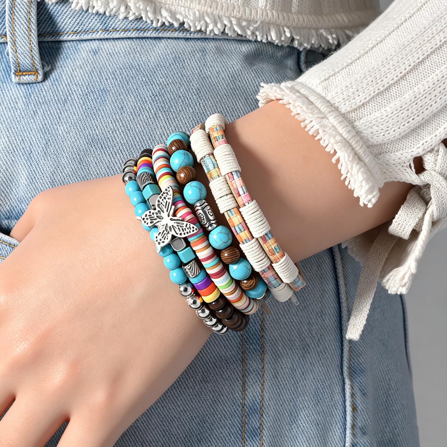 Gothic Bracelet Adjustable Punk Braided Leather Multilayer Grunge Set Bracelets Emo Metal Cuff Wrap Bangles Meaningful Gift