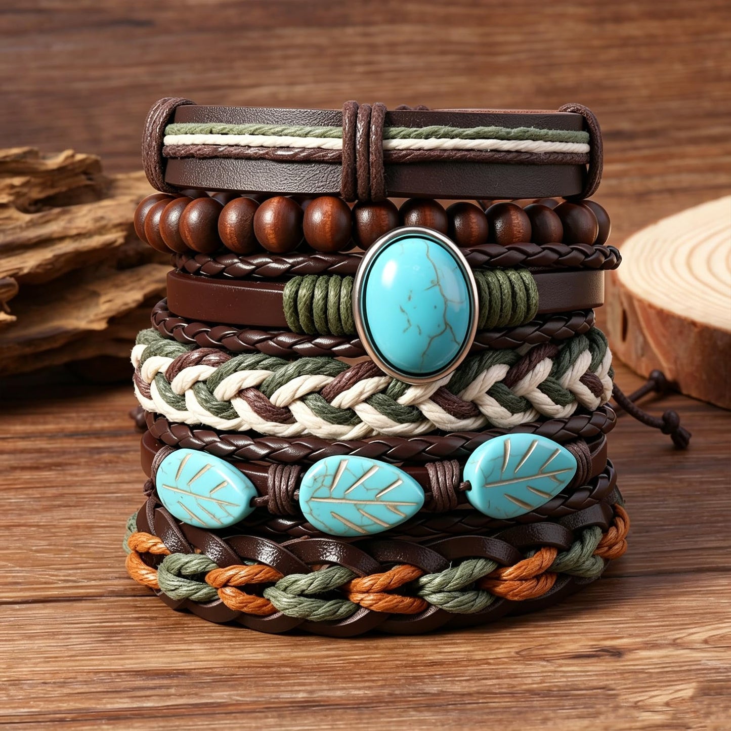Gothic Bracelet Adjustable Punk Braided Leather Multilayer Grunge Set Bracelets Emo Metal Cuff Wrap Bangles Meaningful Gift
