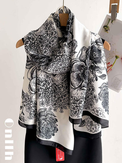 Large Shawl Scarf For Women Lightweight Wraps Silky Headscarf Long Sunscreen Scarfs