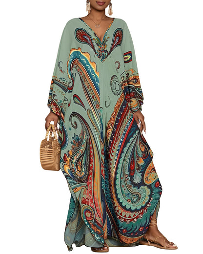 Bsubseach Moo Moos for Women Batwing Sleeve Kaftan Dresses with Pockets