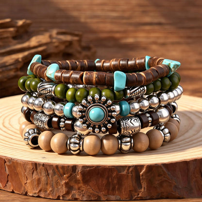 Gothic Bracelet Adjustable Punk Braided Leather Multilayer Grunge Set Bracelets Emo Metal Cuff Wrap Bangles Meaningful Gift