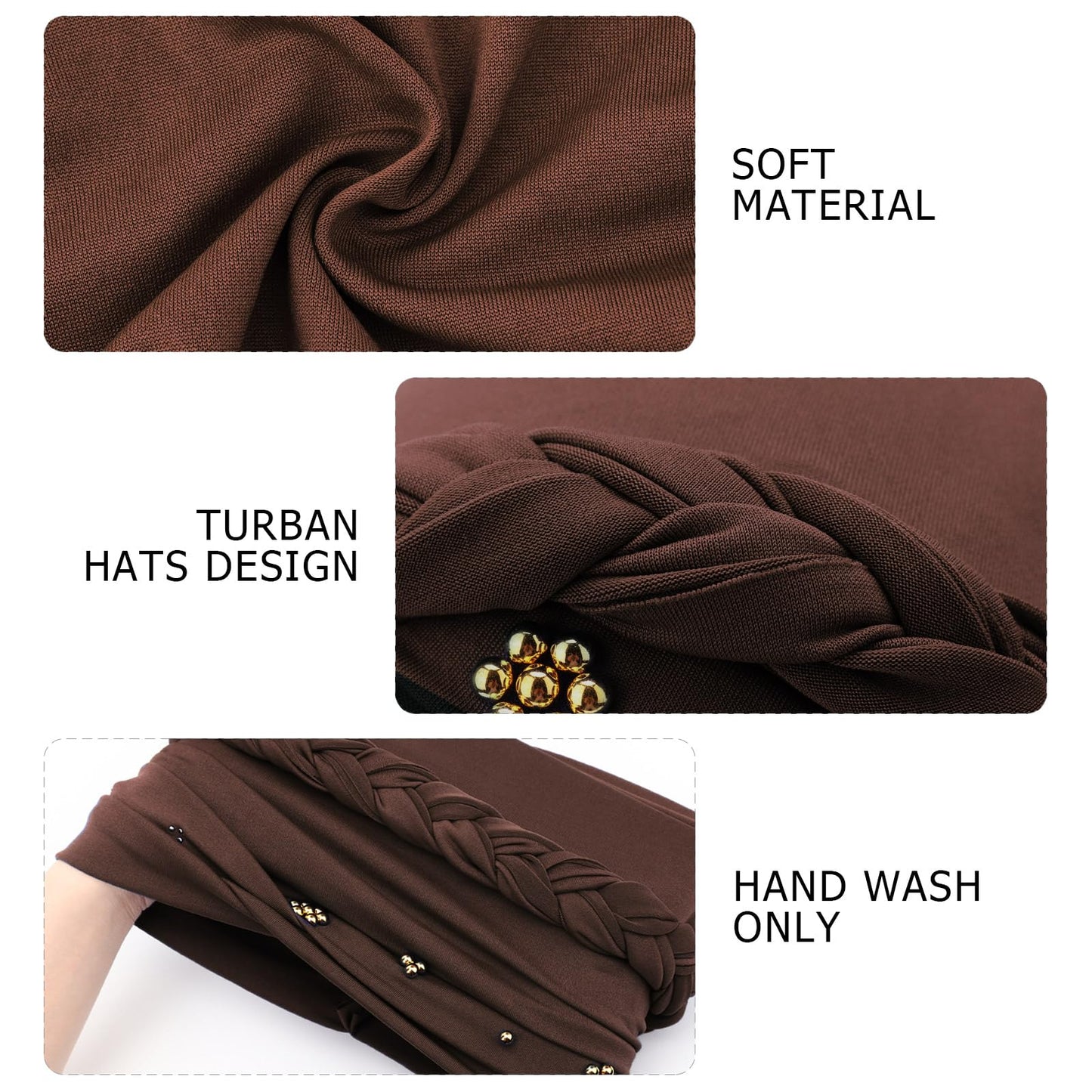 African Women Turban Caps Pre-Tied Twisted Turbans Head Scarf for Women Hair Wraps Cover Beanie Cancer Chemo Headwear