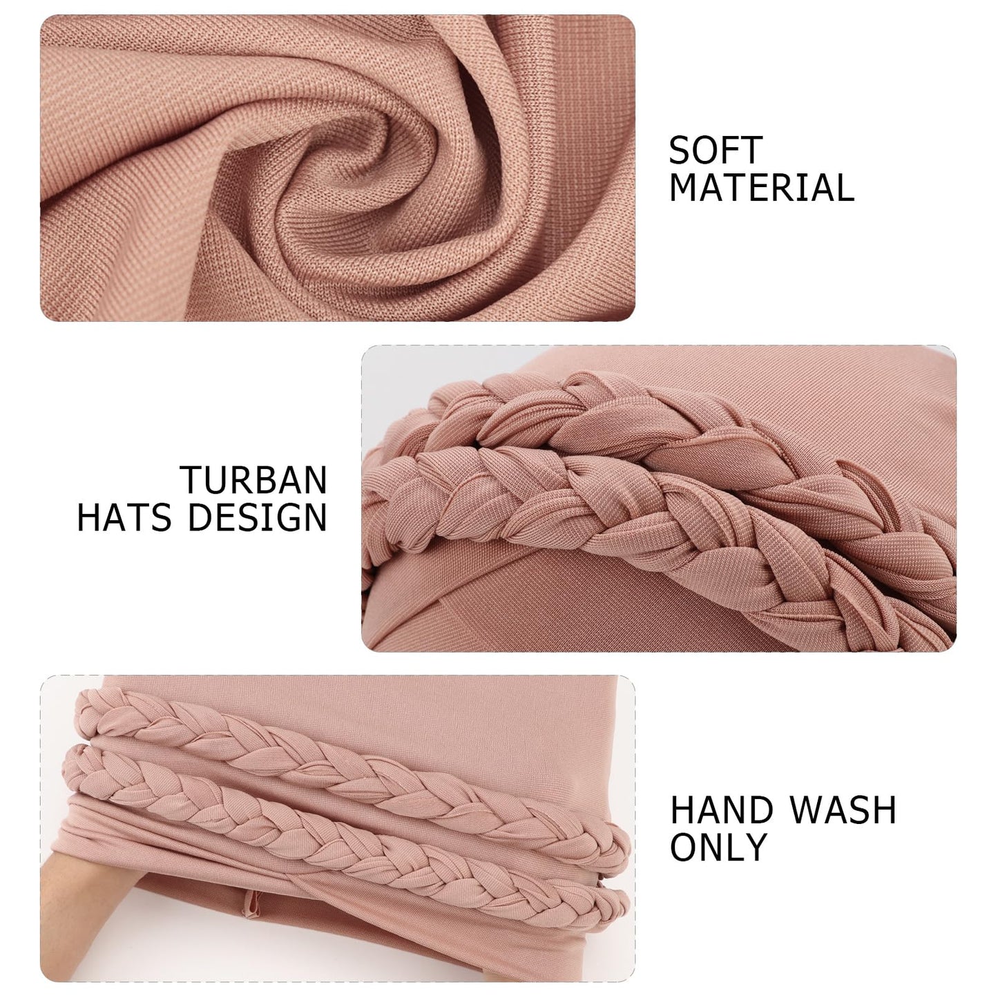 African Women Turban Caps Pre-Tied Twisted Turbans Head Scarf for Women Hair Wraps Cover Beanie Cancer Chemo Headwear