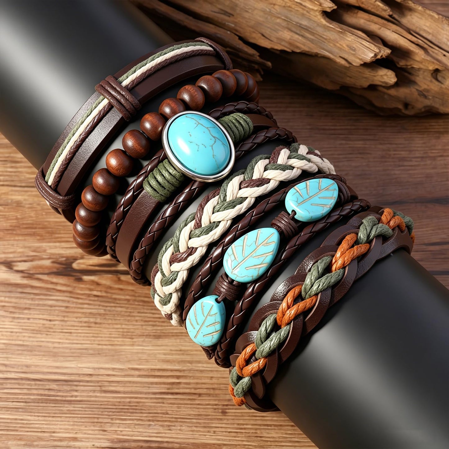 Gothic Bracelet Adjustable Punk Braided Leather Multilayer Grunge Set Bracelets Emo Metal Cuff Wrap Bangles Meaningful Gift