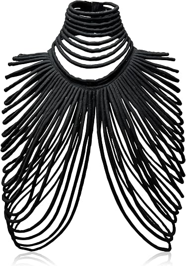 African Necklace for Women, Ankara Multi-Strand Fabric Shawl-Style Statement Necklace, Handmade Tribal African Jewelry for Party, Festival & Wedding
