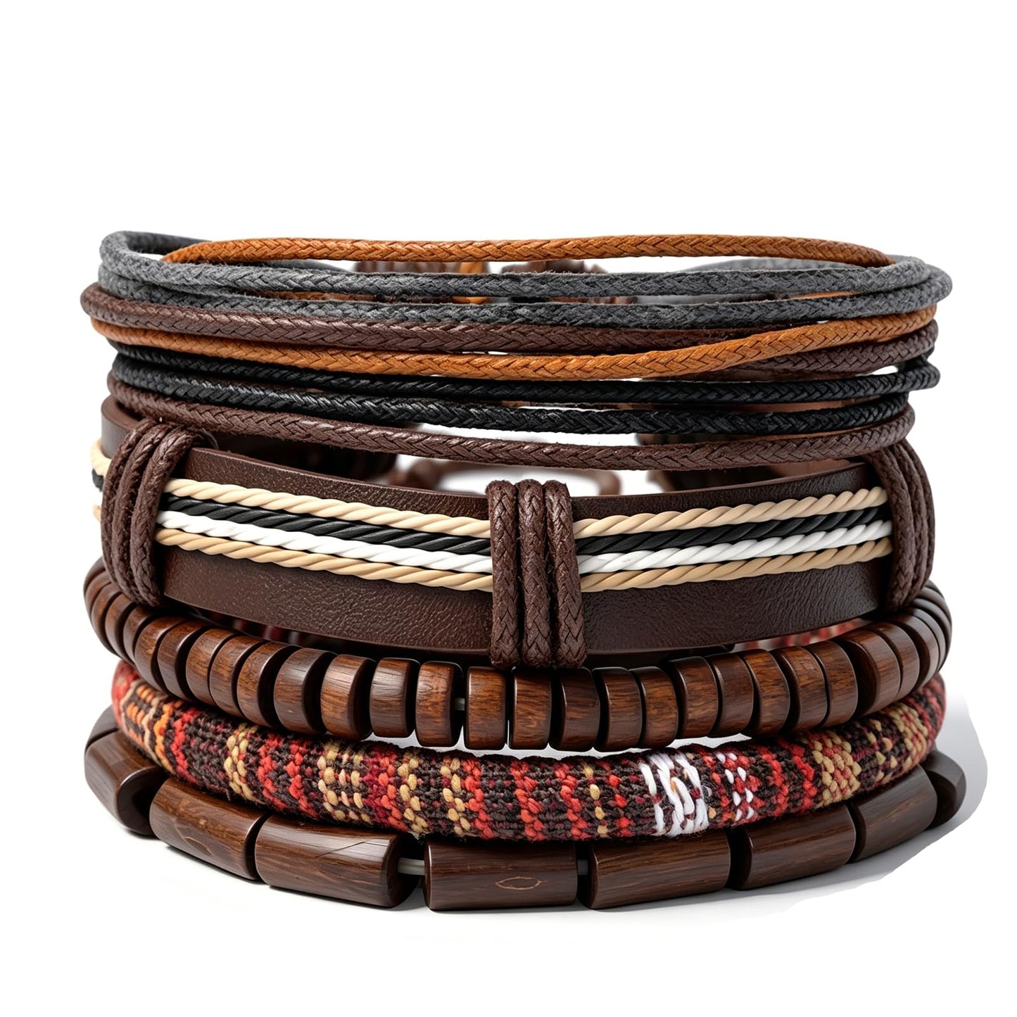 Gothic Bracelet Adjustable Punk Braided Leather Multilayer Grunge Set Bracelets Emo Metal Cuff Wrap Bangles Meaningful Gift