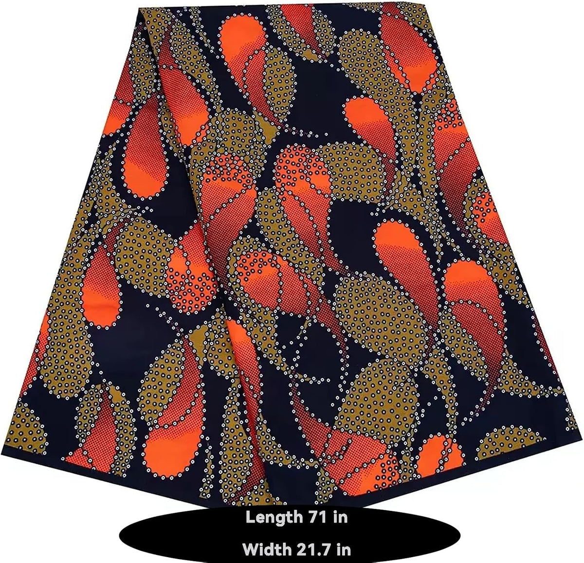 African Nigerian Style Printed Polyester Women'S Geometric Pattern Wax Printed Headscarf Shawl (004, Length 71in Width 21.7in)