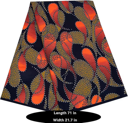 African Nigerian Style Printed Polyester Women'S Geometric Pattern Wax Printed Headscarf Shawl (004, Length 71in Width 21.7in)