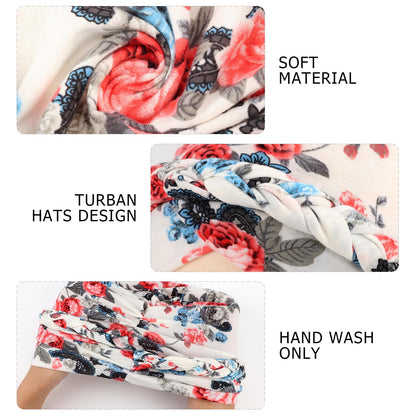 African Women Turban Caps Pre-Tied Twisted Turbans Head Scarf for Women Hair Wraps Cover Beanie Cancer Chemo Headwear