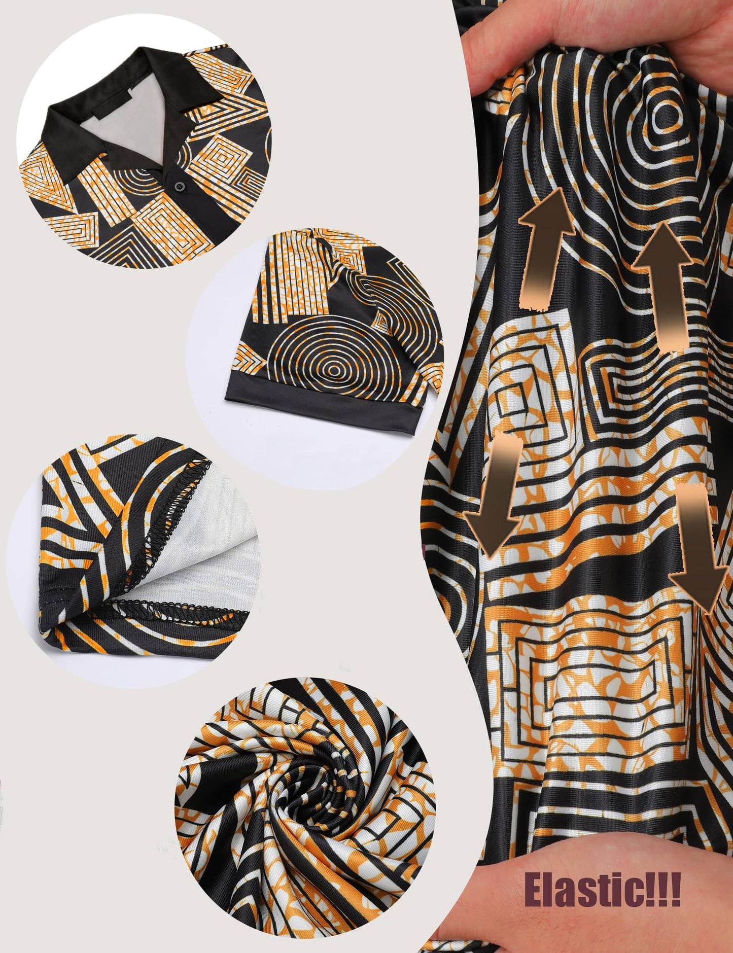 Mens African Dashiki Kente Printed Shirts Cuban Collar Short Sleeve Button Down Vintage Beach Summer Hawaiian Shirts