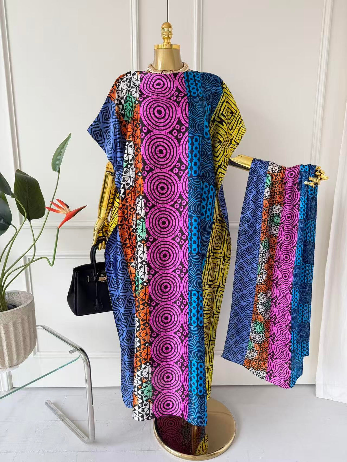 Moo Moos for Women Kaftan Dresses+Scarf for Women Plus Size Bathing Suit Cover up Caftan Maxi Beach Dresses