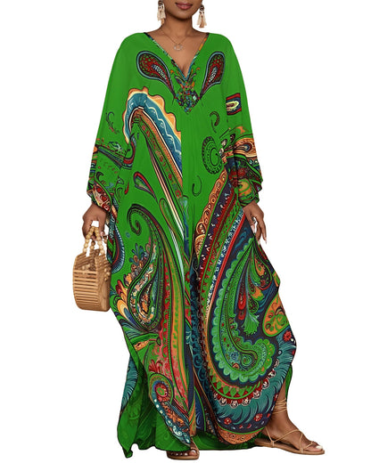 Bsubseach Moo Moos for Women Batwing Sleeve Kaftan Dresses with Pockets