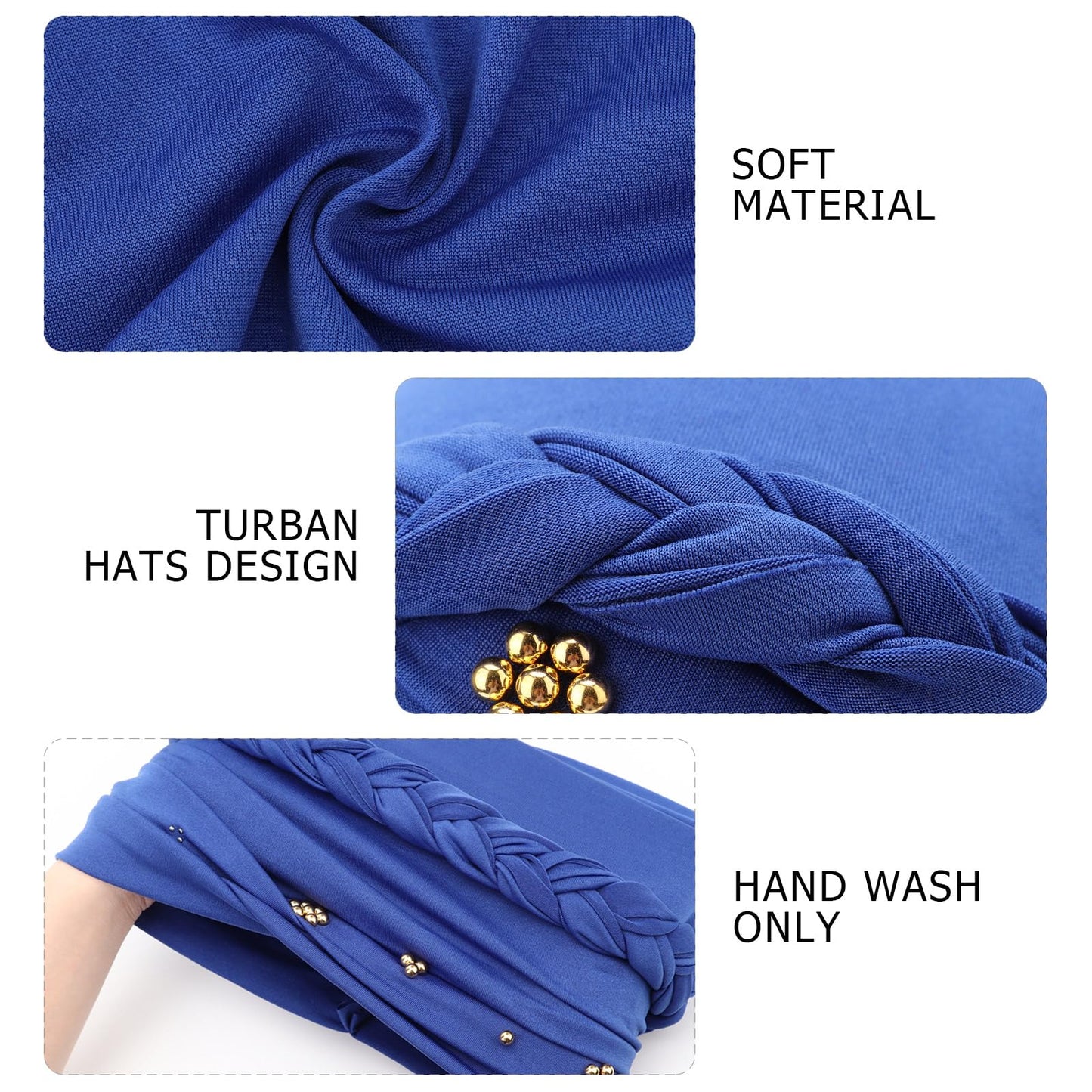 African Women Turban Caps Pre-Tied Twisted Turbans Head Scarf for Women Hair Wraps Cover Beanie Cancer Chemo Headwear