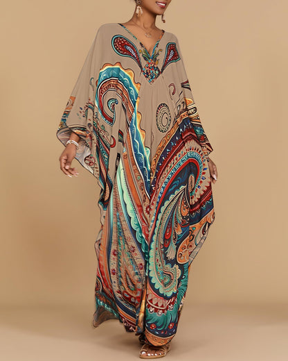 Bsubseach Moo Moos for Women Batwing Sleeve Kaftan Dresses with Pockets