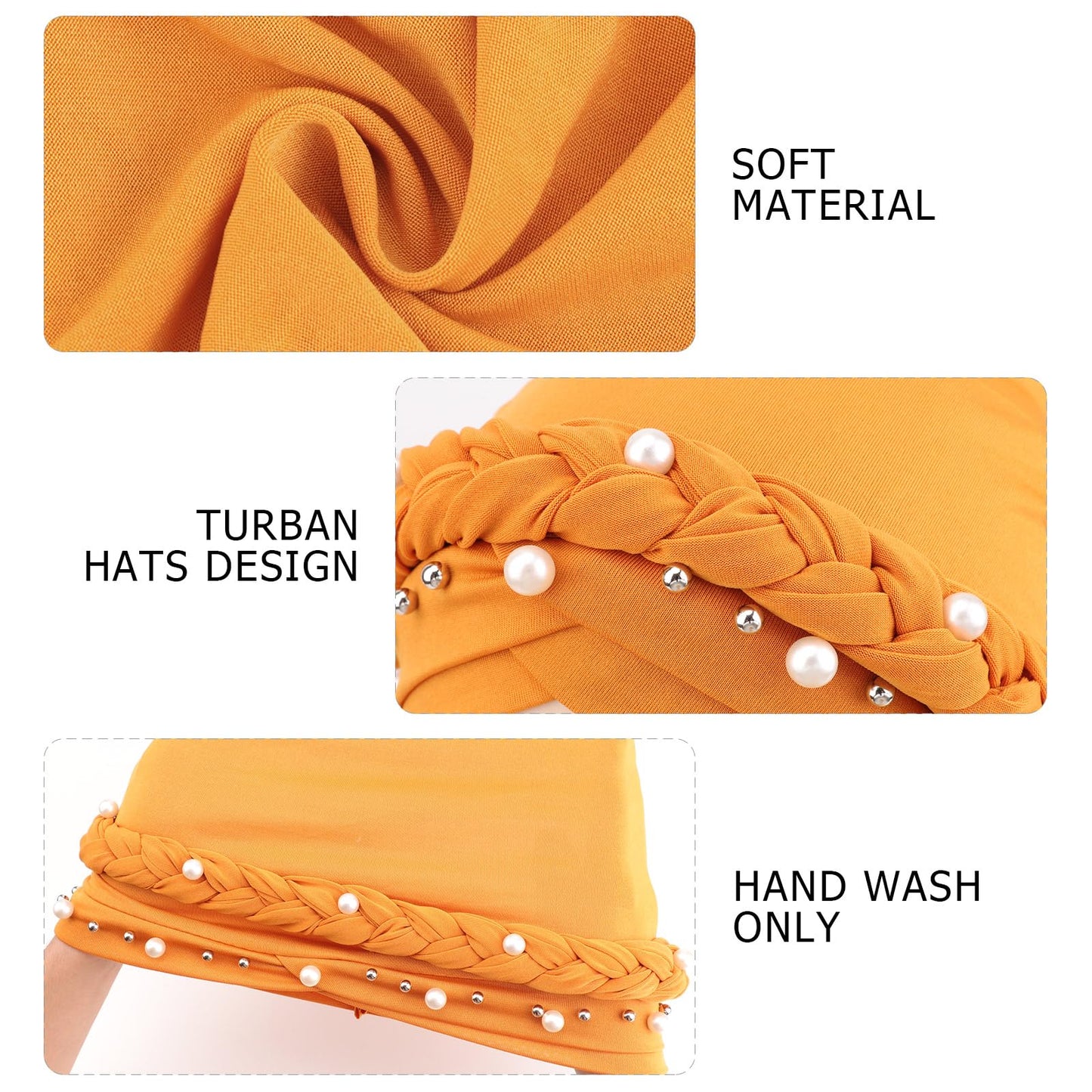 African Women Turban Caps Pre-Tied Twisted Turbans Head Scarf for Women Hair Wraps Cover Beanie Cancer Chemo Headwear
