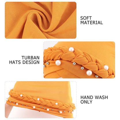 African Women Turban Caps Pre-Tied Twisted Turbans Head Scarf for Women Hair Wraps Cover Beanie Cancer Chemo Headwear
