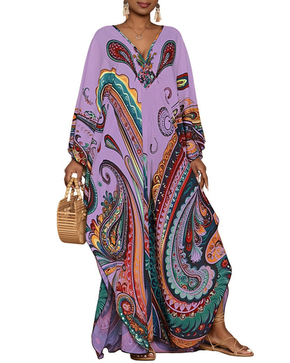 Bsubseach Moo Moos for Women Batwing Sleeve Kaftan Dresses with Pockets