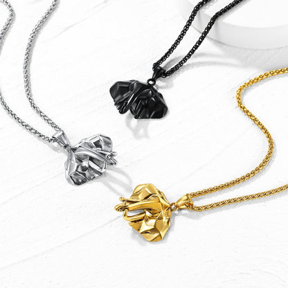 GOLDCHIC JEWELRY Africa Map Necklace for Men, Stainless Steel African Tribal/Egyptian Eye of Horus/I LOVE AFRICA/Elephant Map Hiphop Jewelry Unisex with 22'+2'Adjustable Chain