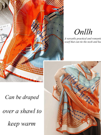 Large Shawl Scarf For Women Lightweight Wraps Silky Headscarf Long Sunscreen Scarfs