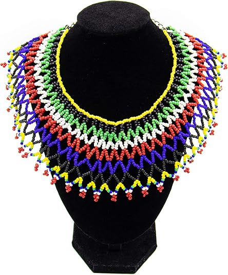 AUEAR, Colorful Beaded Necklace Maasai South African for Women Best Gift