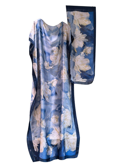 Moo Moos for Women Kaftan Dresses+Scarf for Women Plus Size Bathing Suit Cover up Caftan Maxi Beach Dresses