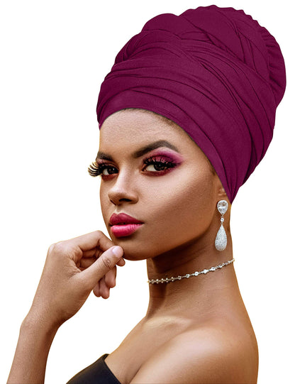 Ankara African Print Soft Headwraps Headband Long Hair Head Wrap Scarf Turban Tie Jersey Knit African head wraps