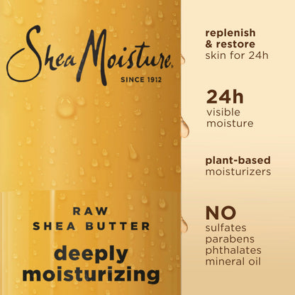 SheaMoisture African Black Soap Body Wash Calm and clearing body wash for 24H Visible Moisture for Healthy, Glowing 18 Oz